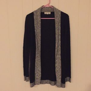 Black and heathered gray cardigan